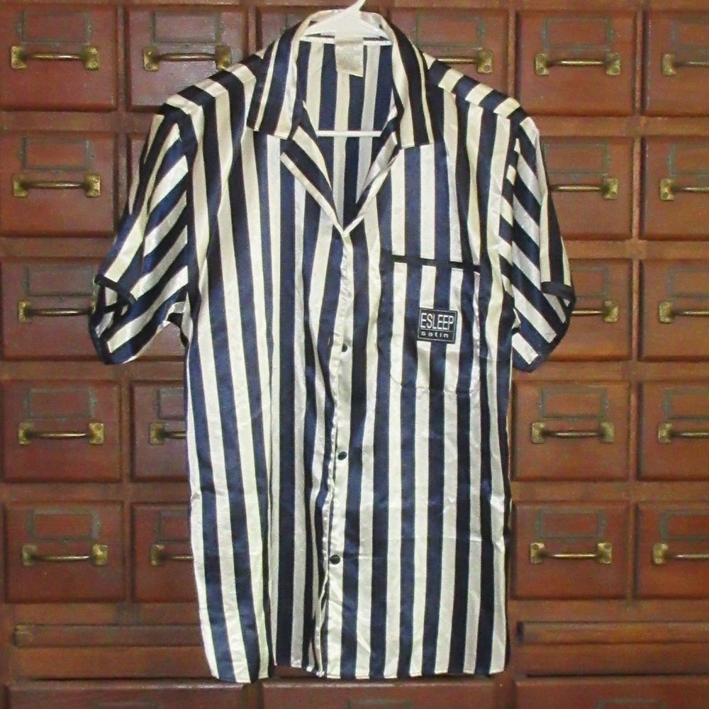 Striped Polyester Sleep Top Medium ESLEEP
